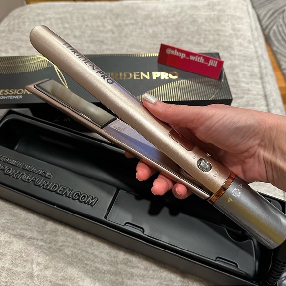 Gold Hair Straightener and Curler 2 in 1, Flat Iron Curling Iron in One, 1 inch - Picture 8 of 13